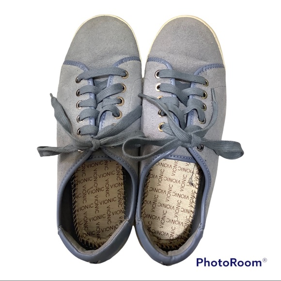 VIONIC BRINLEY WOMEN SUEDE BLUE LACE UP SNEAKERS. SIZE 7.5 - Picture 3 of 11